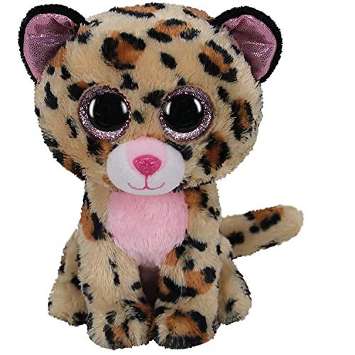 TY 36490 Livvie Leopard Boo Medium Beanie Boos Plüschtier, Multicoloured, 24 cm von TY