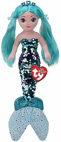 TY Azure Aqua Mermaid Sea Sequin Regular, Beanie Baby Soft Plush Toy, Collectible Cuddly Stuffed Teddy von TY