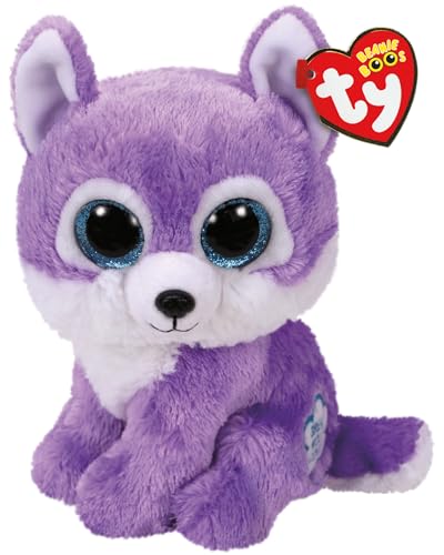 Ty Beanie Boos – Iris die lila Lupette mit großen und glitzernden blauen Augen, das Plüschtier mit großen glitzernden Augen – 15 cm – T36866 von TY