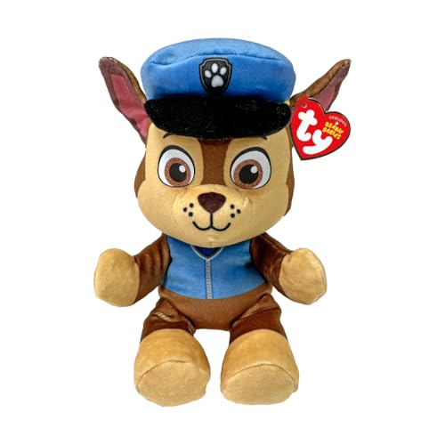 TY Chase Paw Patrol Weiches Plüschtier für Kinder, Kuschelteddy, Sammlerstück Stofftier, Beanie Babies Serie, Regular von TY