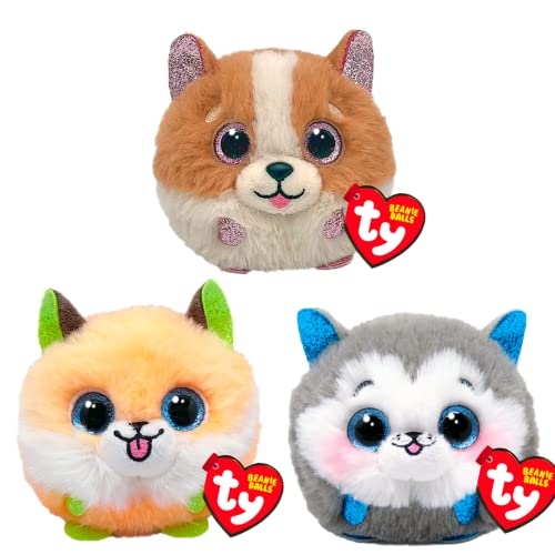 Ty Puffies Weiches Plüschtier-Multipack | Tanner, Slush, Sherbert | 4-Zoll Sammelbares Kuscheliges Stofftier Beanie Baby Teddy von TY