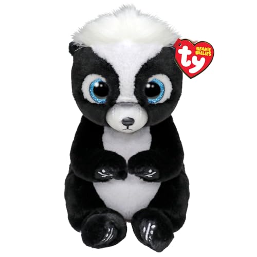 Ty Rukus Stinktier Beanie Bellies Regular 14cm - Quetschbare Beanie Baby Weiche Pluschtiere - Sammelbares Kuscheliges Stofftier von TY