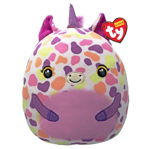 Ty Squishy Beanies – Astra das lila Einhorn, weiches Plüschkissen mit orangefarbenen Augen, Geschenkidee für Groß und Klein, alle zum Sammeln – 22 cm – T39419 Ty Squishy Beanies – Astra das lila Einhorn, weiches Plüschkissen mit orangefarbenen Augen, Geschenkidee für Groß und Klein, alle zum Sammeln – 22 cm – T39419 von Ty