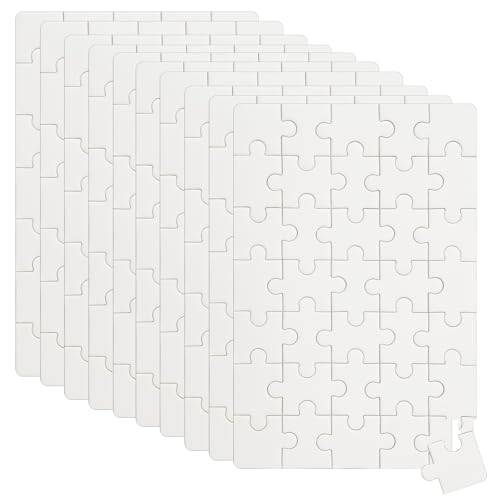 TYBYBB Puzzle Selber Gestalten 10 Stück Blanko Puzzle zum Bemalen, 35 Teile Holzpuzzle Blanko, Mini Puzzle Weiß für Kinder zum Malen von Motiven und zum Spielen Kindergeburtstag (15×10 cm) von TYBYBB