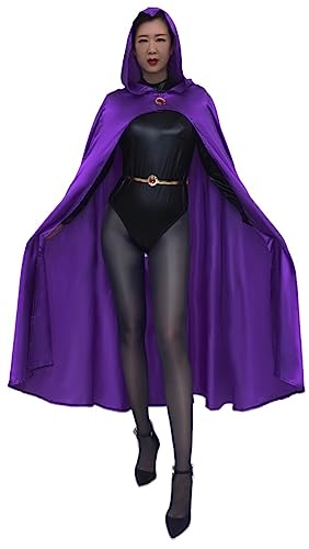 TYCDZ Deluxe-Raven-Cosplay-Kostüm – Overall, Umhang, Gürtel – Halloween-Uniform für Damen (Farbe: Rabe, Größe: 3XL) von TYCDZ