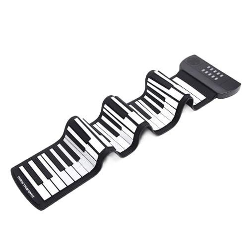 61-Tasten-Roll-Up-Piano mit Tastatur, Verbessertes Tragbares, Wiederaufladbares Elektronisches Hand-Roll-Piano von TYCIONG