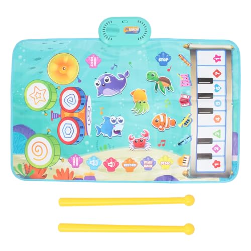 Musikmatte Babys, Musikmatte mit 2 Stöcken, wasserdichte frühe Lerntrommel, Jazztrommel, Klaviertasten, Musikmatte Kinder von TYCIONG