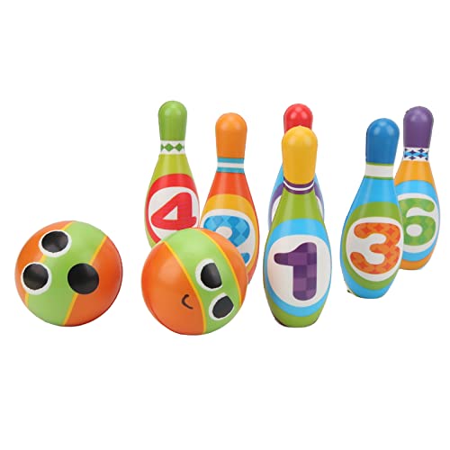 TYCIONG Bowling-Set mit 6 Bowling-Pins und 2 Bowling-Kugeln, Pädagogische Geschenke die Frühe Entwicklung von Indoor- und Outdoor-Bowlingspielen Kleinkinder, Jungen und von TYCIONG