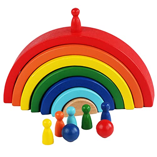 TYCIONG Bunte Holzbaustein-Kits, stapelbares Rennspiel, Familienspiel, Rennlernspielzeug, Weihnachtsgeburtstagsspielzeug für Kinder und Erwachsene von TYCIONG