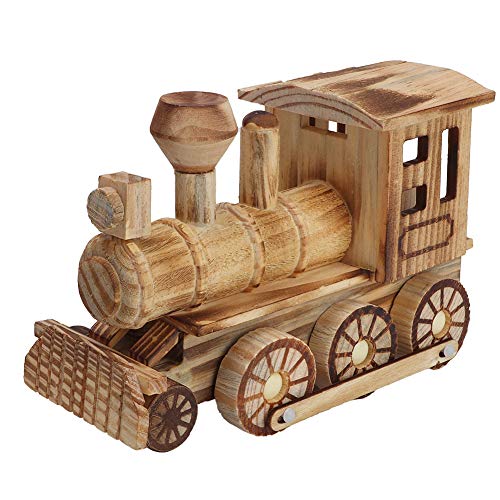 TYCIONG Hölzerne Lokomotive Zug Modell Simuliert Dampf Zug Home Decor Kind Kind Spielzeug für Teenager Erwachsene von TYCIONG