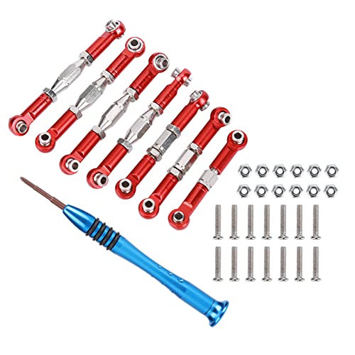 TYCIONG Set mit 7 Spannern aus Aluminium, Zugstange, Lenkstangenenden, Spurstangenenden, Servostange mit Schraubendreher, kompatibel mit WLtoys 144001 von TYCIONG