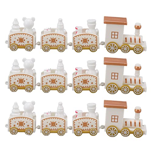 Zug-Set, 3 Kleine Zug-Weihnachtsdekorationen, Mini-Zug-Dekor-Set, Weihnachtsdekoration, Sammlerfiguren, für Jungen und Mädchen (Weiß) von TYCIONG