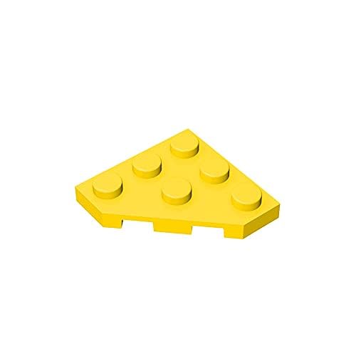 Gobricks GDS-556 Wedge, Plate 3 x 3 Cut Corner Compatible with Lego 2450 All Major Brick Brands Toys Building Blocks Technical Parts Assembles DIY (24 Yellow(030),20 PCS) von TYCOLE