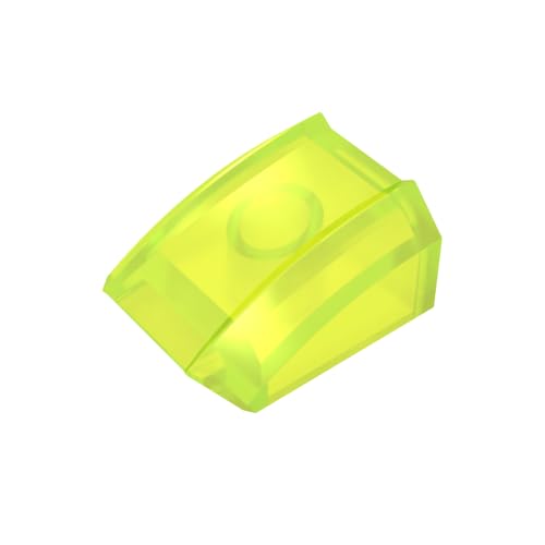 TYCOLE Gobricks GDS-1015 Slope, Curved 2 x 2 Lip Compatible 30602 47904 All Major Brick Brands,Building Blocks,Parts and Pieces (49 Trans-Neon Green(141),20PCS) von TYCOLE