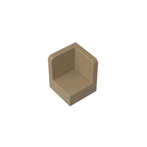 TYCOLE Gobricks GDS-1043 Panel 1 x 1 x 1 Corner Compatible with 6231 All Major Brick Brands,Building Blocks,Parts and Pieces (138 Dark Tan(034),50PCS) von TYCOLE