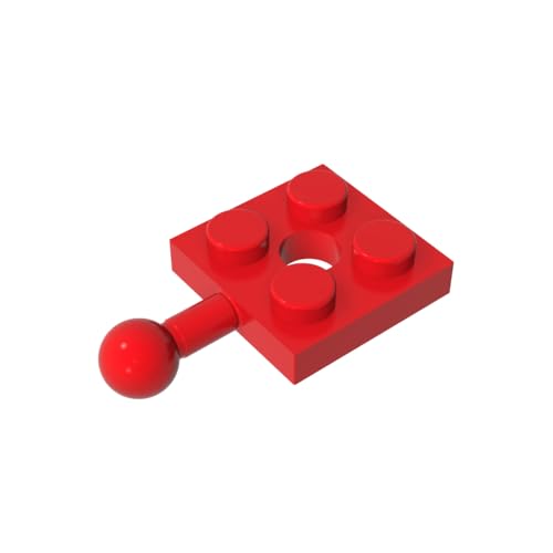 TYCOLE Gobricks GDS-1052 Plate, Modified 2 x 2 with Tow Ball and Hole Compatible with 15456 All Major Brick Brands,Building Blocks,Parts and Pieces (21 Red(010),10PCS) von TYCOLE