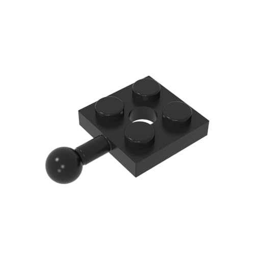 TYCOLE Gobricks GDS-1052 Plate, Modified 2 x 2 with Tow Ball and Hole Compatible with 15456 All Major Brick Brands,Building Blocks,Parts and Pieces (26 Black(080),10PCS) von TYCOLE