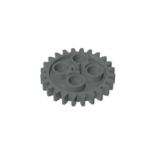 TYCOLE Gobricks GDS-1098 Gear 24 Tooth (2nd Version - 1 Axle Hole) Compatible with 3648 24505 All Major Brick Brands,Building Blocks,Parts and Pieces (199 Dark Bluish Gray(072),10PCS) von TYCOLE