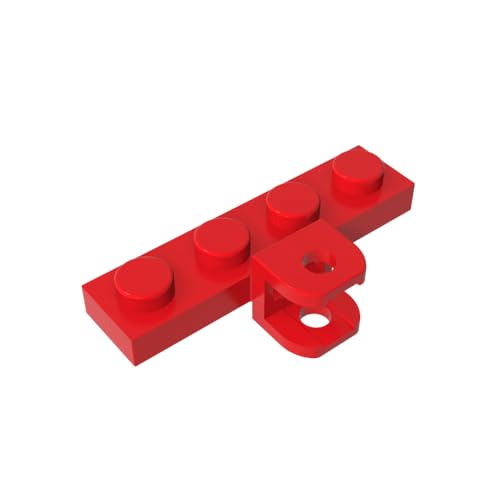 TYCOLE Gobricks GDS-1121 Plate, Modified 1 x 4 with Tow Ball Socket, Flattened with Holes Compatible with 98263 All Major Brick Brands,Building Blocks,Parts and Pieces (21 Red(010),18PCS) von TYCOLE