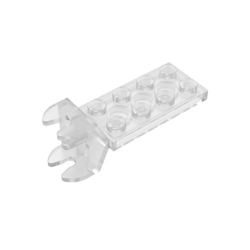 TYCOLE Gobricks GDS-1136 Hinge Plate 2 x 4 with Articulated Joint - Female Compatible with 3640 All Major Brick Brands,Building Blocks,Parts and Pieces (40 Trans-Clear(180),12PCS) von TYCOLE