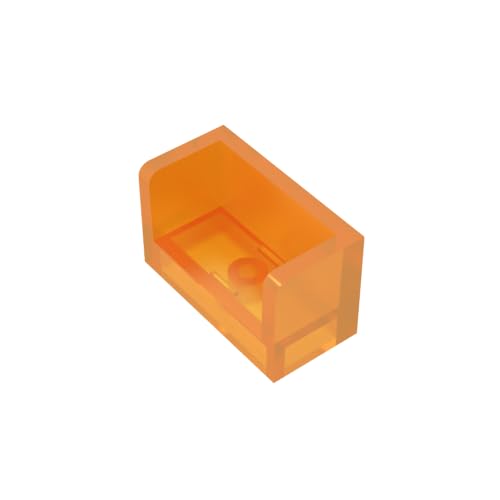 TYCOLE Gobricks GDS-1272 Panel 1 x 2 x 1 with Rounded Corners and 2 Sides Compatible 23969 All Major Brick Brands,Building Blocks,Parts and Pieces (182 Trans-Orange(120),30 PCS) von TYCOLE