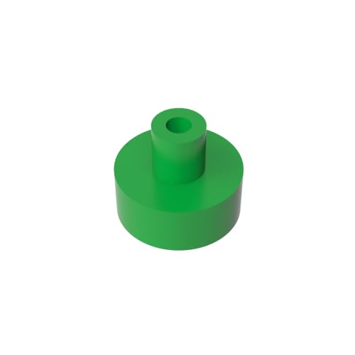 TYCOLE Gobricks GDS-1291 Tile, Round 1 x 1 with Bar and Pin Holder Compatible with 20482 31561 All Major Brick Brands,Building Blocks,Parts and Pieces (37 Bright Green(043),1200 PCS) von TYCOLE