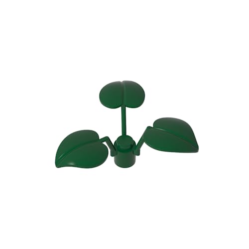 TYCOLE Gobricks GDS-1449 Plant Flower Stem 1 x 1 x 2/3 with 3 Large Leaves Compatible with 6255 All Major Brick Brands Toys,Building Blocks,Parts and Pieces (141 Dark Green(047),30 PCS) von TYCOLE