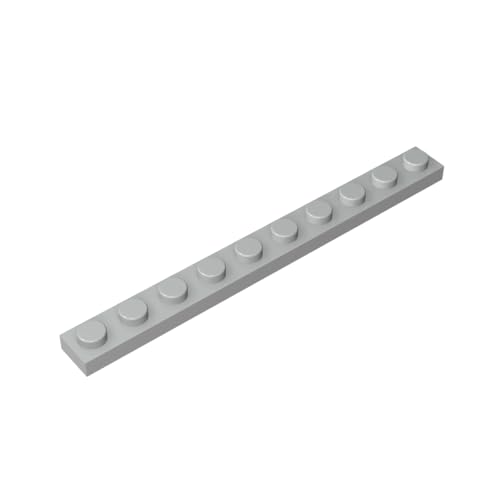 TYCOLE Gobricks GDS-507 Plate 1 x 10 Compatible with 4477 All Major Brick Brands,Building Blocks,Parts and Pieces (194 Light Bluish Gray(071),15 PCS) von TYCOLE