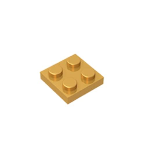 TYCOLE Gobricks GDS-509 Plate 2 x 2 Compatible with 3022 All Major Brick Brands Toys Building Blocks Technical Parts Assembles DIY (Bright Gold(037),30 PCS) von TYCOLE