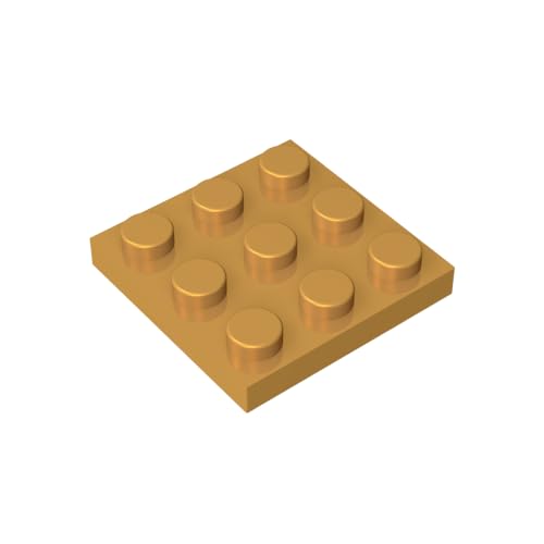 TYCOLE Gobricks GDS-518 Plate 3 x 3 Compatible with 11212 All Major Brick Brands Toys Building Blocks Technical Parts Assembles DIY (297 Pear Gold(035),600 PCS) von TYCOLE