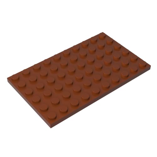 TYCOLE Gobricks GDS-525 Plate 6 x 10 Compatible with 3033 All Major Brick Brands Toys Building Blocks Technical Parts Assembles DIY (192 Reddish Brown(081),3 PCS) von TYCOLE