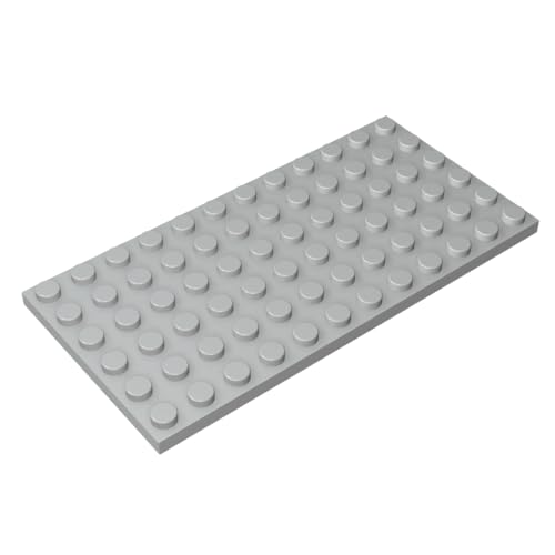 TYCOLE Gobricks GDS-526 Plate 6 x 12 Compatible with 3028 All Major Brick Brands Toys Building Blocks Technical Parts Assembles DIY (194 Light Bluish Gray(071),60 PCS) von TYCOLE