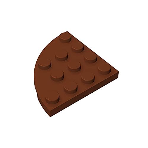 TYCOLE Gobricks GDS-569 Plate, Round Corner 4 x 4 Compatible with 30565 All Major Brick Brands Toys,Building Blocks,Technical Parts,Assembles DIY (192 Reddish Brown(081),40 PCS) von TYCOLE