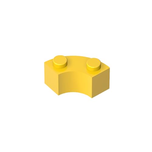 TYCOLE Gobricks GDS-799 Round Corner2x2Macaroni with Stud Notch and Reinforced Underside Compatible with 85080 3063 All Major Brick Building Blocks Technical (24 Yellow(030),500 PCS) von TYCOLE