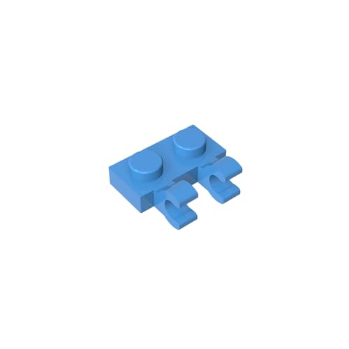 TYCOLE Gobricks GDS-816 Modified 1 x 2 with 2 U Clips (Horizontal Grip) Compatible with 60470 All Major Brick Brands Building Blocks,Technical Parts,Assembles (102 Medium Blue(052),600 PCS) von TYCOLE