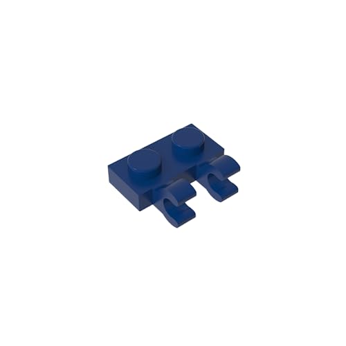 TYCOLE Gobricks GDS-816 Modified 1 x 2 with 2 U Clips (Horizontal Grip) Compatible with 60470 All Major Brick Brands Building Blocks,Technical Parts,Assembles (140 Dark Blue(055),600 PCS) von TYCOLE