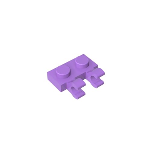 TYCOLE Gobricks GDS-816 Modified 1 x 2 with 2 U Clips (Horizontal Grip) Compatible with 60470 All Major Brick Brands Building Blocks,Technical Parts,Assembles (324 Medium Lavender(062),600 PCS) von TYCOLE