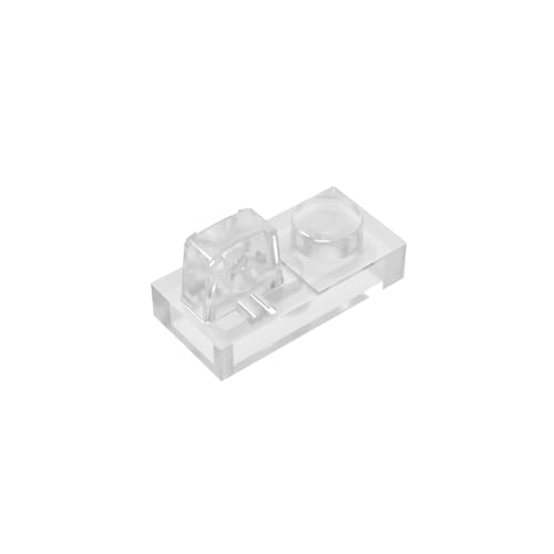 TYCOLE Gobricks GDS-824 Hinge Plate 1 x 2 Locking with 1 Finger On Top Compatible with 30383 Pieces of Children's Toys (40 Trans-Clear(180),400 PCS) von TYCOLE