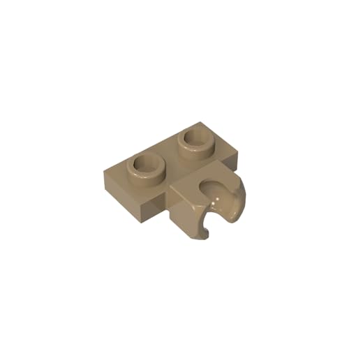 TYCOLE Gobricks GDS-850 Plate, Modified 1 x 2 with Small Tow Ball Socket on Side Compatible with 14704 Pieces of Children's Toys (138 Dark Tan(034),400 PCS) von TYCOLE