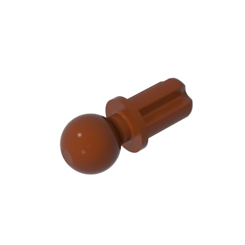 TYCOLE Gobricks GDS-890 Technical, Axle 1 with Tow Ball Compatible with 2736 All Major Brick Brands,Building Blocks,Parts and Pieces (192 Reddish Brown(081),1000PCS) von TYCOLE