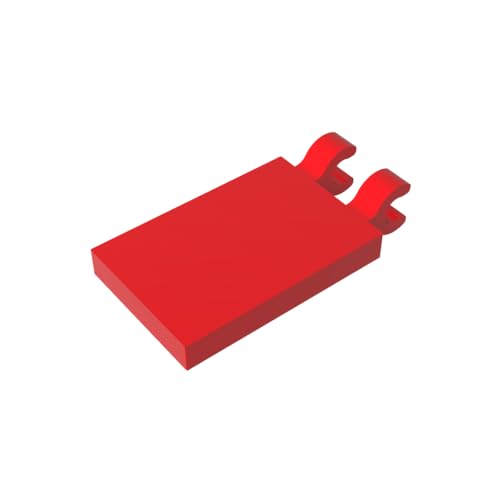 TYCOLE Gobricks GDS-896 Tile, Modified 2 x 3 with 2 Clips - Compatible with 30350 All Major Brick Brands,Building Blocks,Parts and Pieces (21 Red(010),20 PCS) von TYCOLE