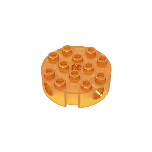 TYCOLE Gobricks GDS-951 Brick, Round 4 x 4 with 4 Side Pin Holes and Center Axle Hole Compatible 6222 All Major Brick Brands,Building Blocks,Parts and Pieces (182 Trans-Orange(120),300 PCS) von TYCOLE