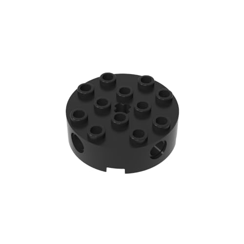 TYCOLE Gobricks GDS-951 Brick, Round 4 x 4 with 4 Side Pin Holes and Center Axle Hole Compatible 6222 All Major Brick Brands,Building Blocks,Parts and Pieces (26 Black(080),10 PCS) von TYCOLE