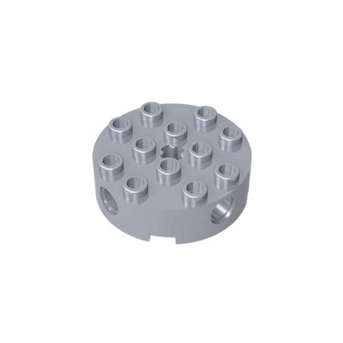 TYCOLE Gobricks GDS-951 Brick, Round 4 x 4 with 4 Side Pin Holes and Center Axle Hole Compatible 6222 All Major Brick Brands,Building Blocks,Parts and Pieces (315 Flat Silver(073),300 PCS) von TYCOLE