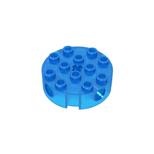 TYCOLE Gobricks GDS-951 Brick, Round 4 x 4 with 4 Side Pin Holes and Center Axle Hole Compatible 6222 All Major Brick Brands,Building Blocks,Parts and Pieces (43 Trans-Dark Blue(150),300 PCS) von TYCOLE