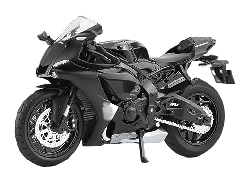 Für Yamaha YZF-R1 YZFR1 1:12 Legierung Rennwagenmodell Druckguss Straßensport Motorradmodell Sound Und Licht Spielzeug Für Erwachsene Geschenke Motorrad-Modelle(Black) von TYFFGD