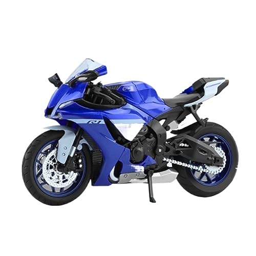 Für Yamaha YZF-R1 YZFR1 1:12 Legierung Rennwagenmodell Druckguss Straßensport Motorradmodell Sound Und Licht Spielzeug Für Erwachsene Geschenke Motorrad-Modelle(Blue) von TYFFGD