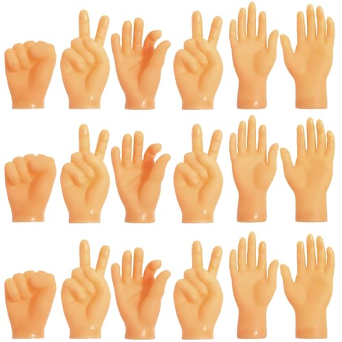TYFYH Mini Hände 18 Stück Kleine Hände, Tiny Hands, Mini Fingerpuppen, Gummi Lustige Minihände Linke und Rechte Hand, Mini Hände für Finger, Fingerhände für Haustier, Katzen, Kinder, Spiele Party TYFYH Mini Hände 18 Stück Kleine Hände, Tiny Hands, Mini Fingerpuppen, Gummi Lustige Minihände Linke und Rechte Hand, Mini Hände für Finger, Fingerhände für Haustier, Katzen, Kinder, Spiele Party von TYFYH