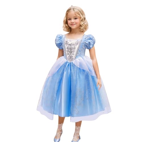 TYHTYM Cinderella Festzug Kleid Mädchen Cosplay Verkleidung Geburtstag Karneval Partykleid Ballkleid Halloween Festliches Kleider Aschenputtel Kostüm Prinzessin Mädchenkleider für kinder 4 Jahre. von TYHTYM