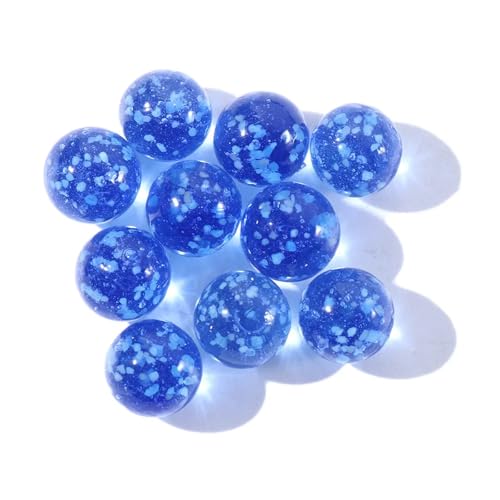 TYNXK Glow In The Dark Murmeln 10 stücke Leuchtenden Glaskugeln 12mm Creme Konsole Spiel Flipper Vieh Kleine Murmeln Pat Spielzeug Perlen Glasmurmeln(Blue) von TYNXK